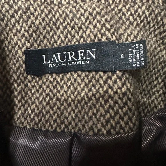 Lauren Ralph Lauren NWT SZ 4 Classic Wool Blend Herringbone Pattern Coat Jacket - Picture 14 of 16